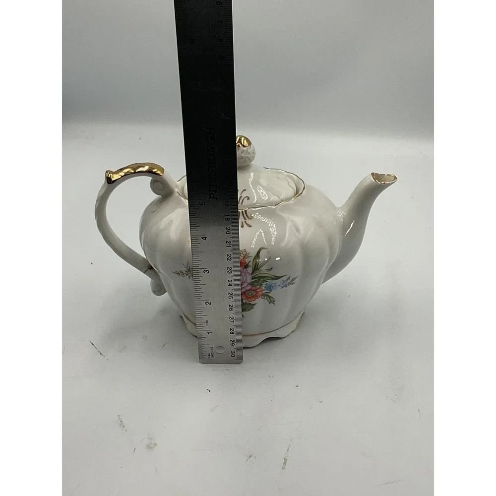 Vintage Porcelain‎ Teapot with Music Box - Floral Design